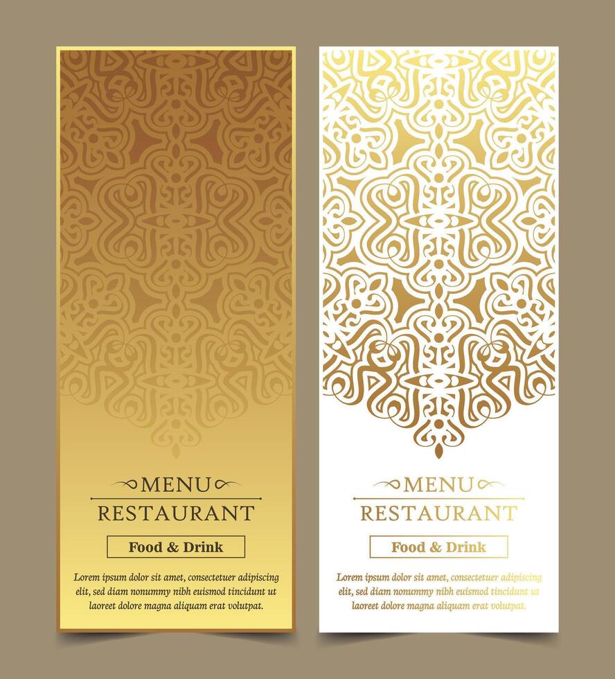 Luxury restaurant menu cover with mandala vector