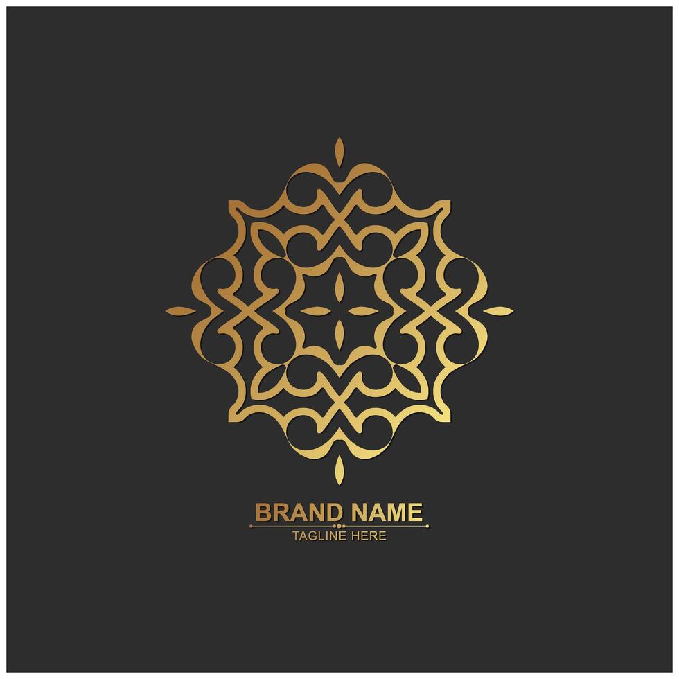 luxury ornament logo line art vector