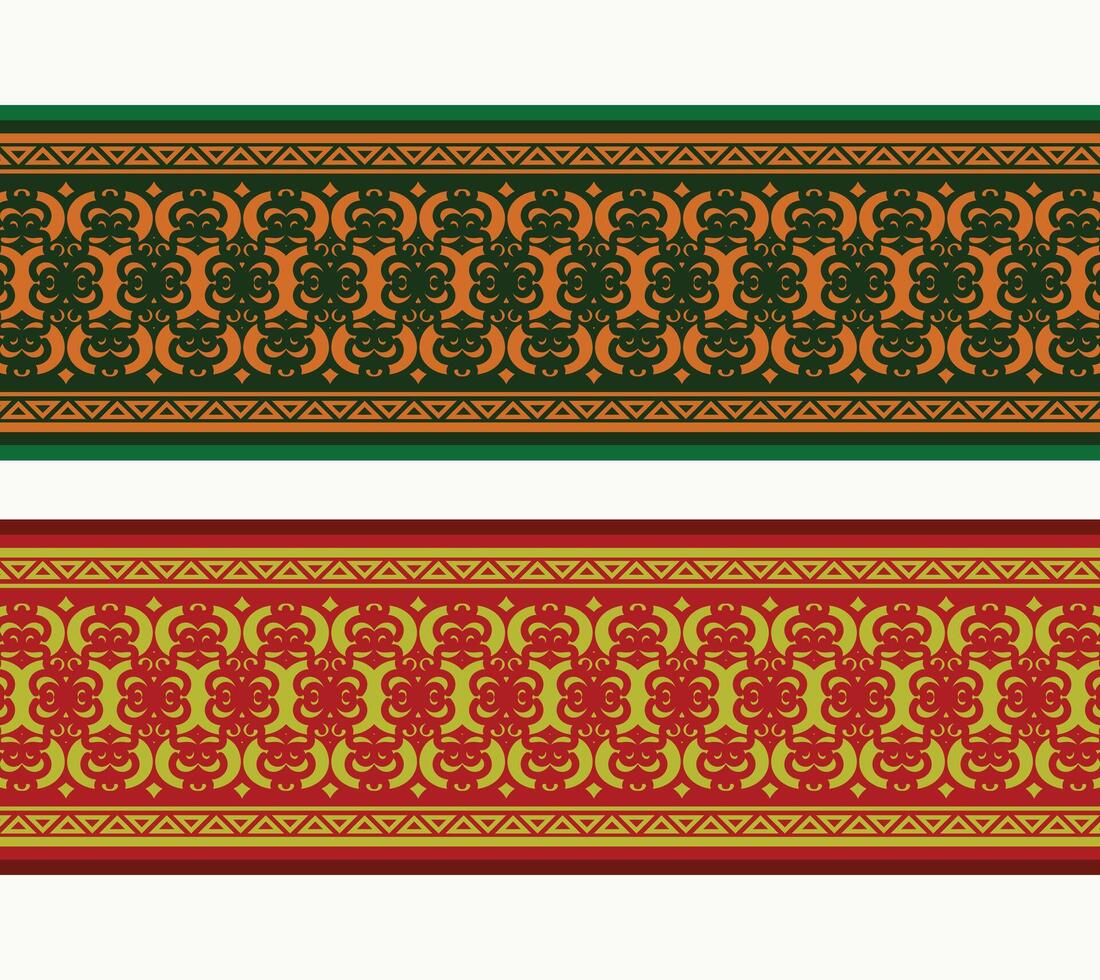 Henna banner border with colorful border vector