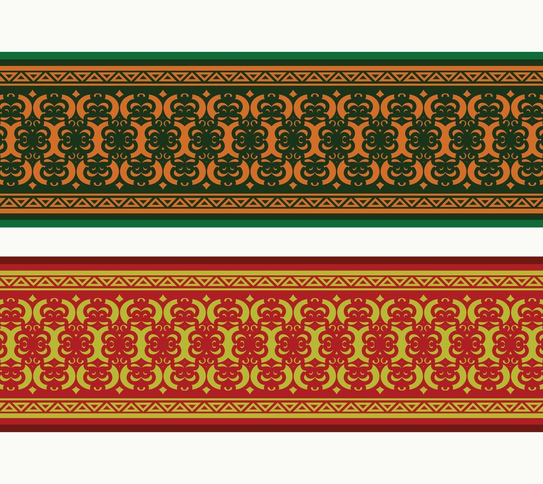 Henna banner border with colorful border vector