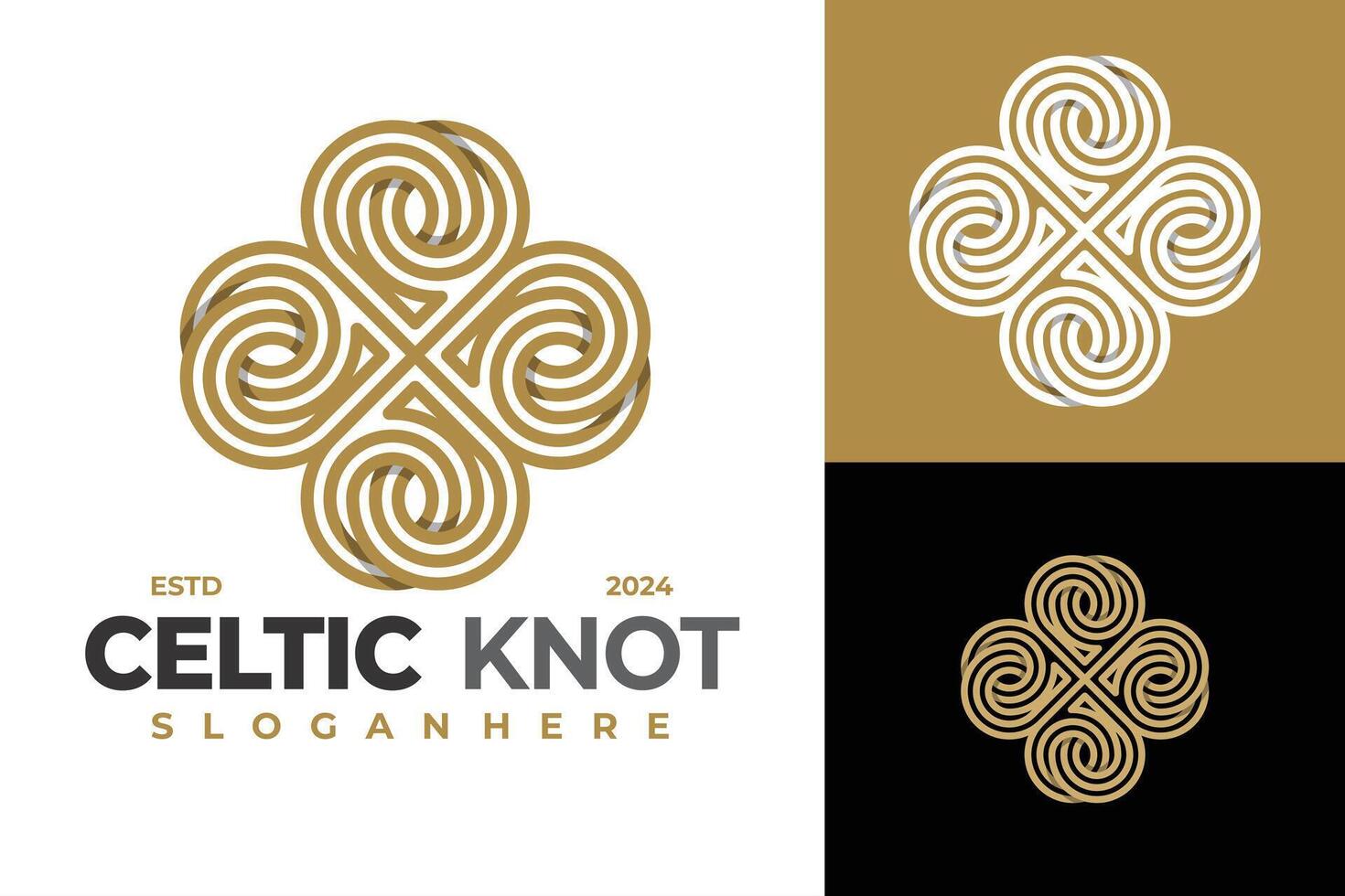 Celtic Knot Heart logo design symbol icon illustration vector