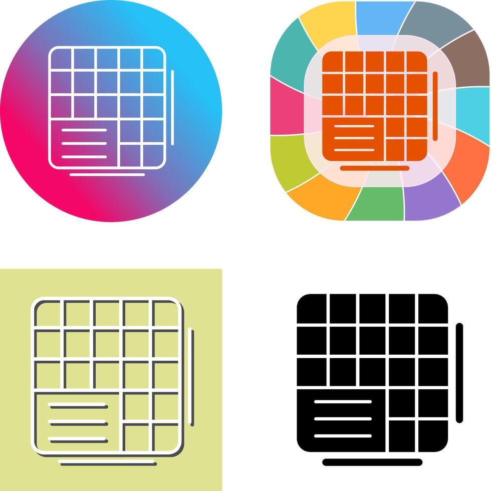 Table Data Icon Design vector