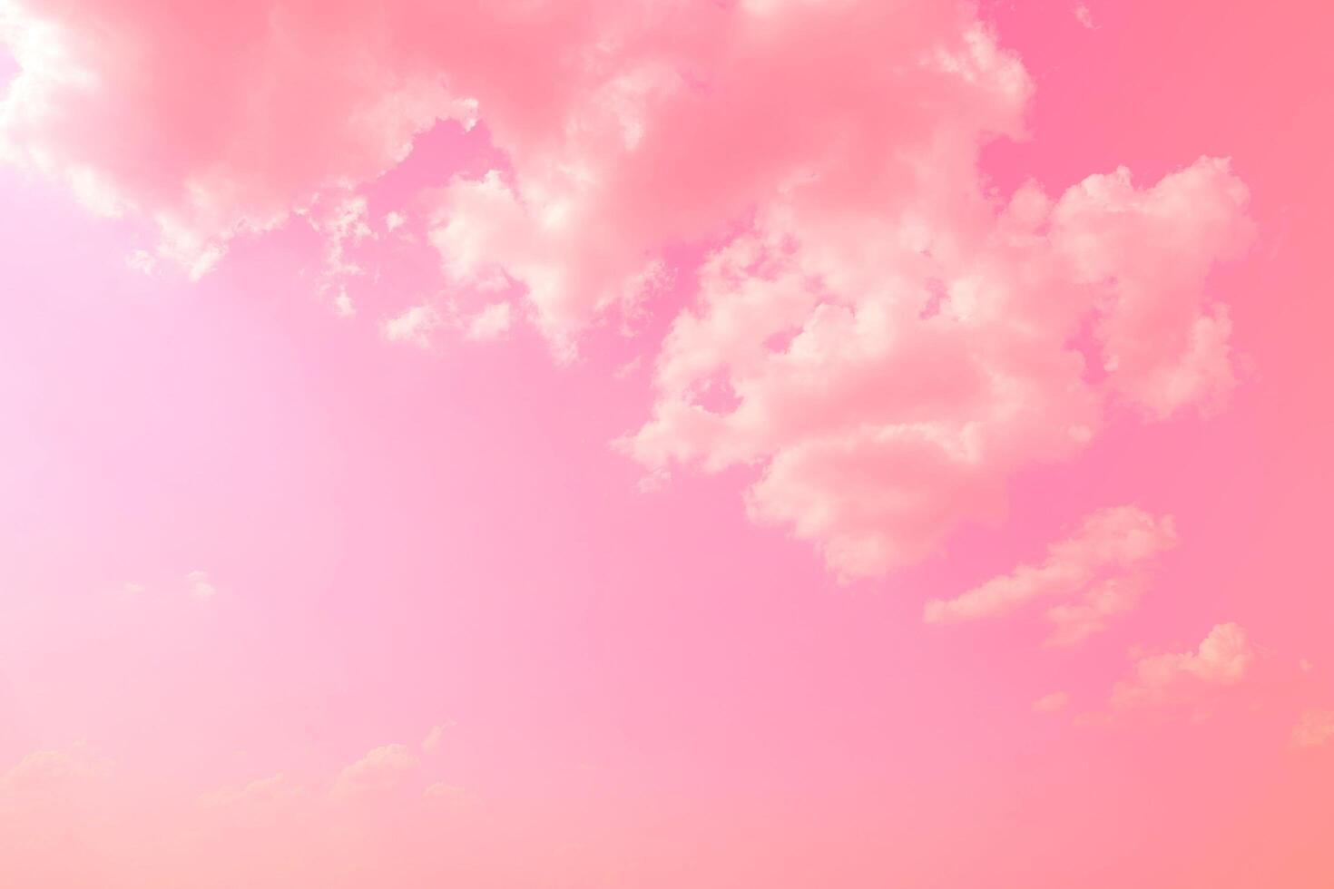 Pink sky clouds background, pastel sky background photo