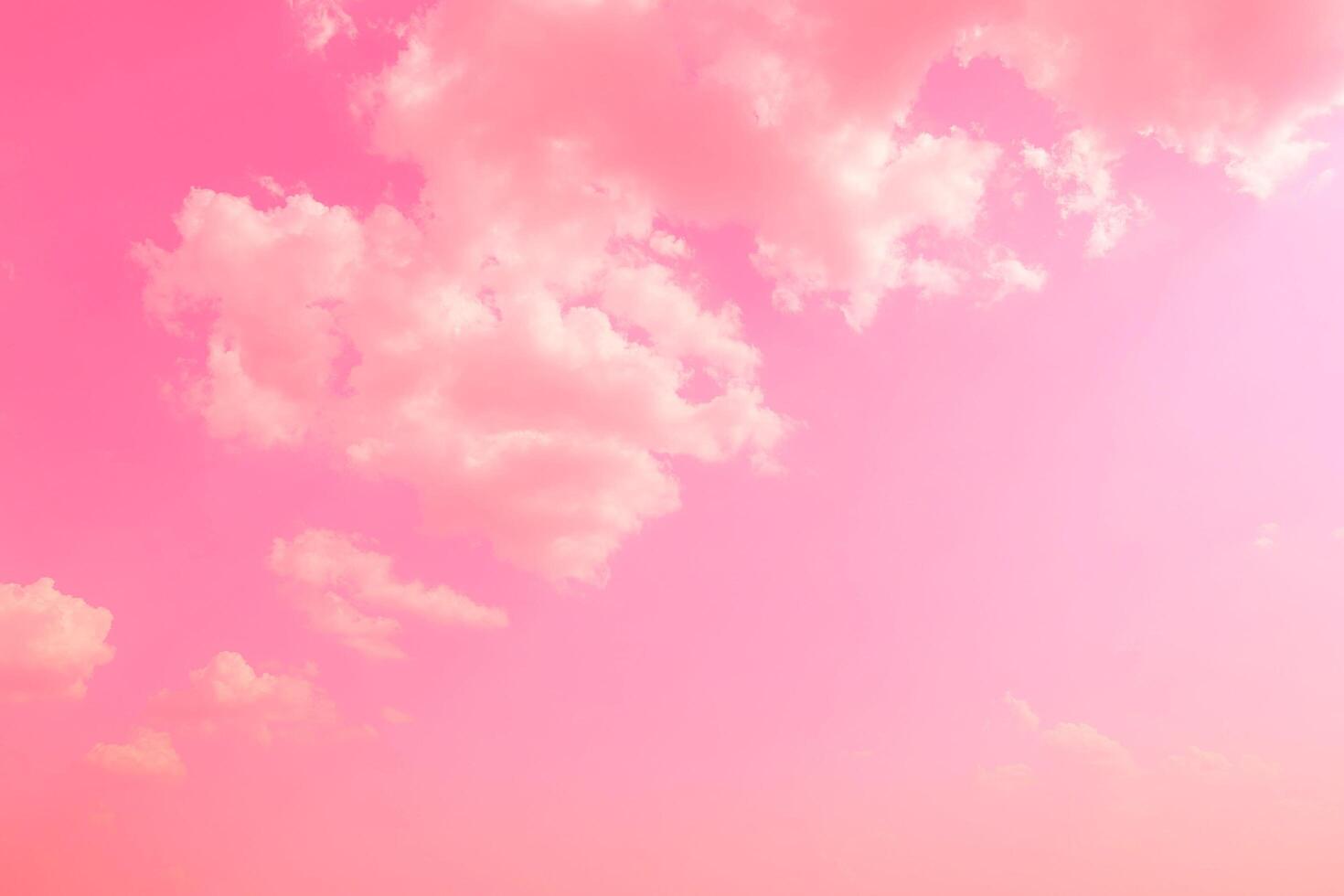 Pink sky clouds background, pastel sky background photo