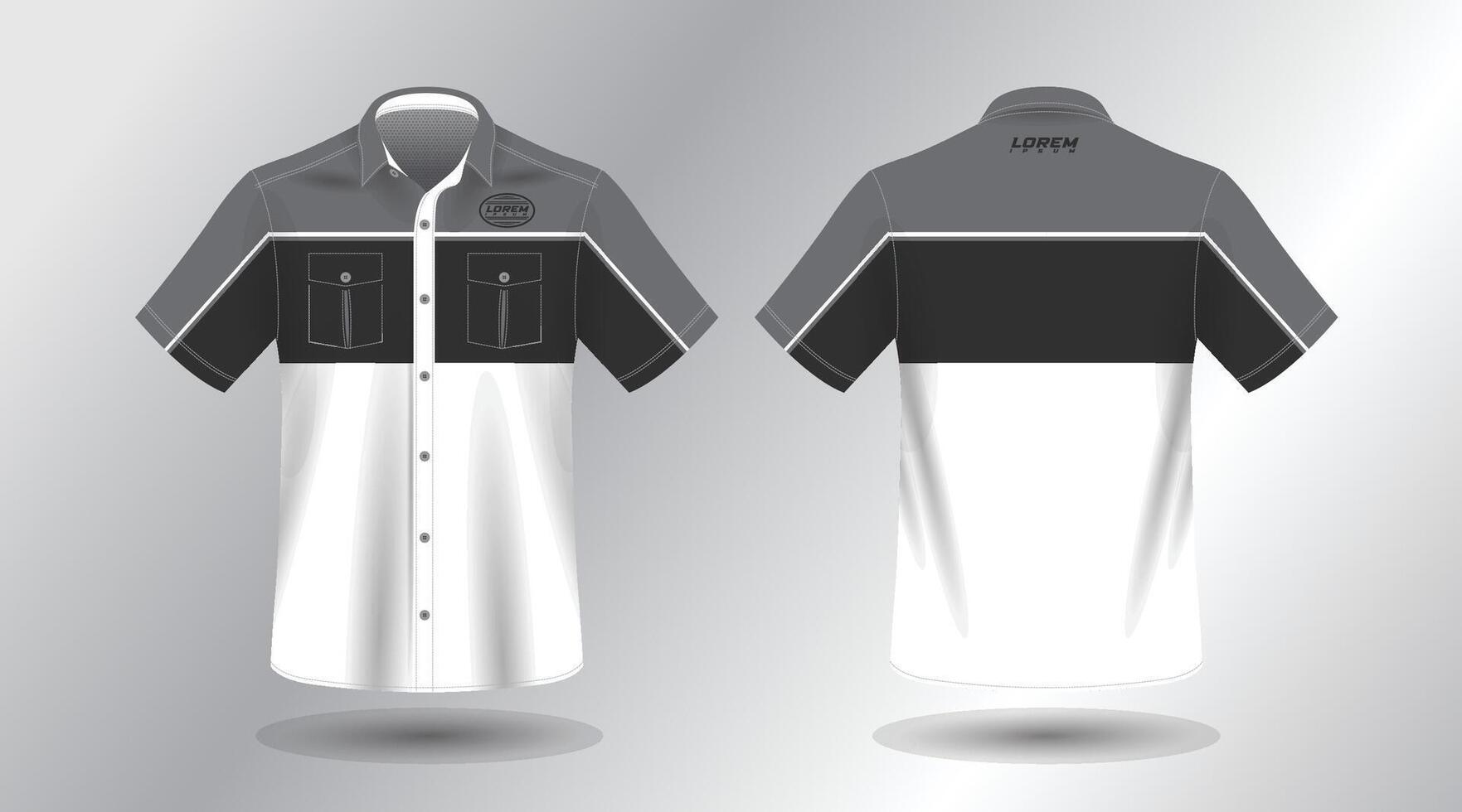 simple and elegant short sleeve work shirt vector