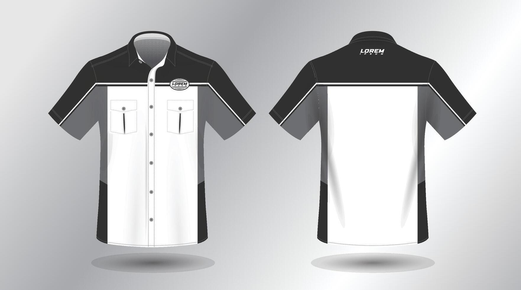 simple and elegant short sleeve work shirt vector