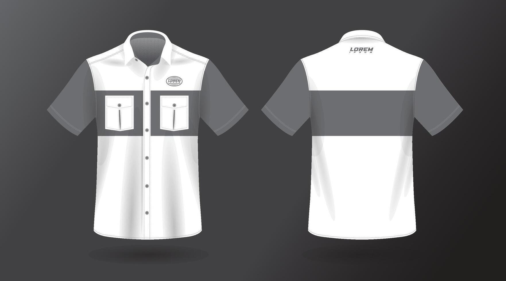 simple and elegant short sleeve work shirt vector