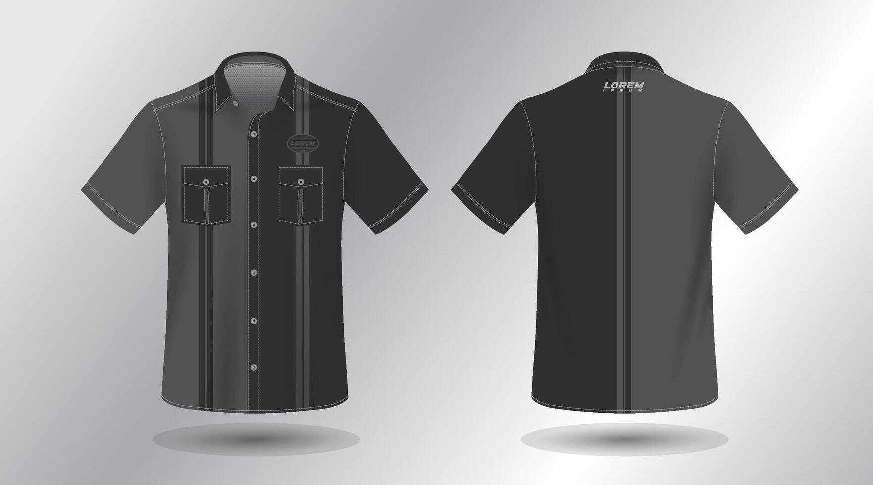 simple and elegant short sleeve work shirt vector