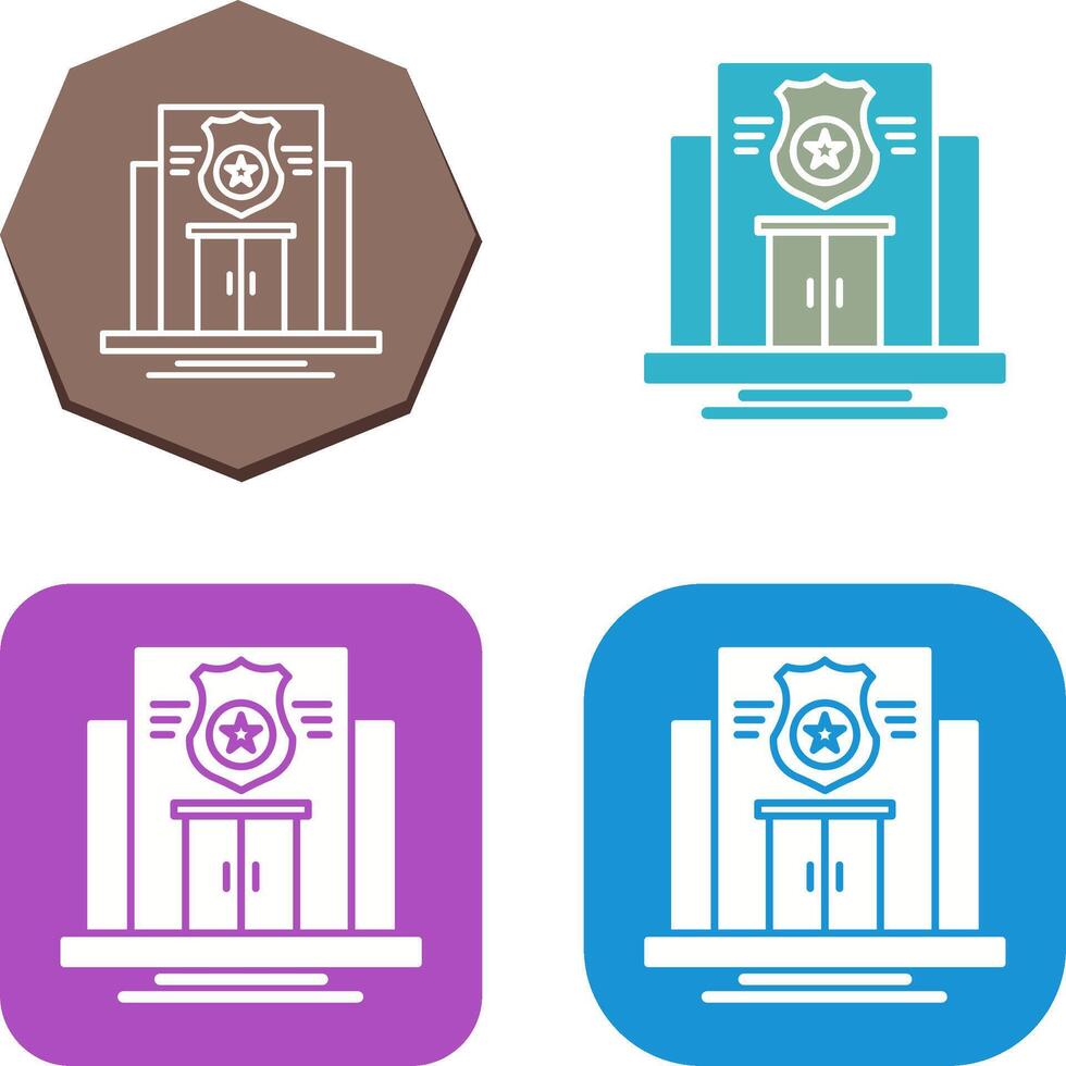 policía estación icono diseño vector