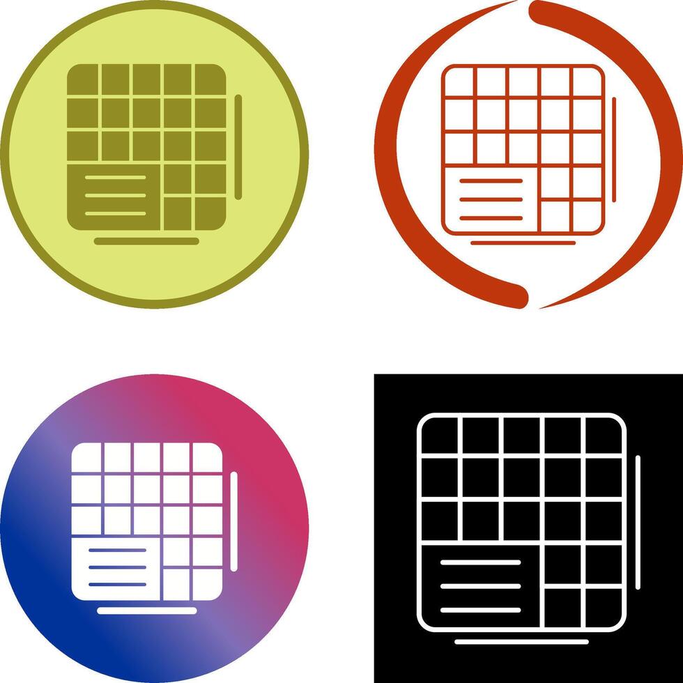 Table Data Icon Design vector