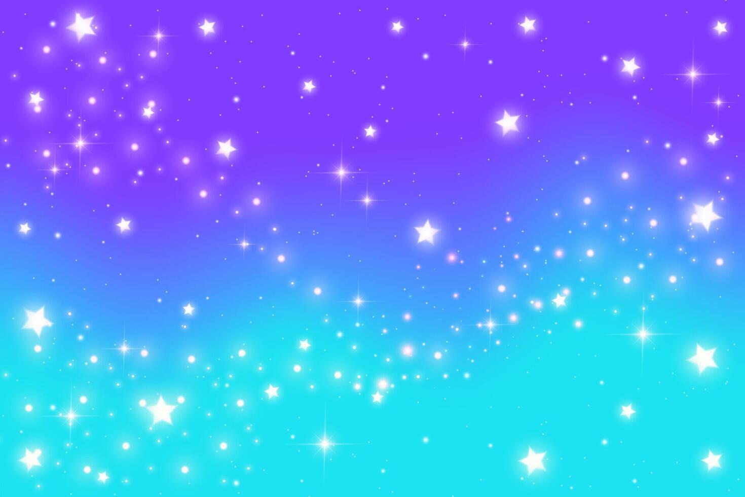 Blue night sky. Starry space background with constellation. Bright aurora on winter cosmic landscape. Fantasy polar borealis. Gradient with sparkles. vector