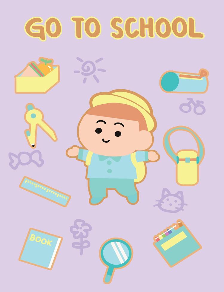 Item for go to school. vector