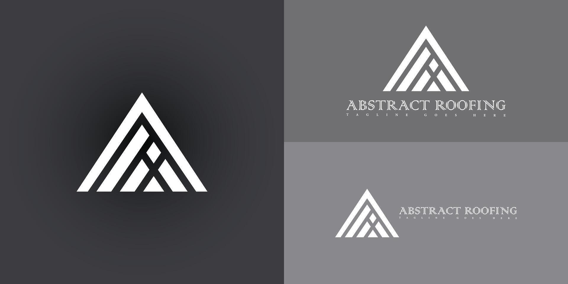 Abstract initial triangle letter AR or RA logo in white color isolated on multiple background colors. The logo is suitable for property and roofing company icon logo design inspiration templates. vector