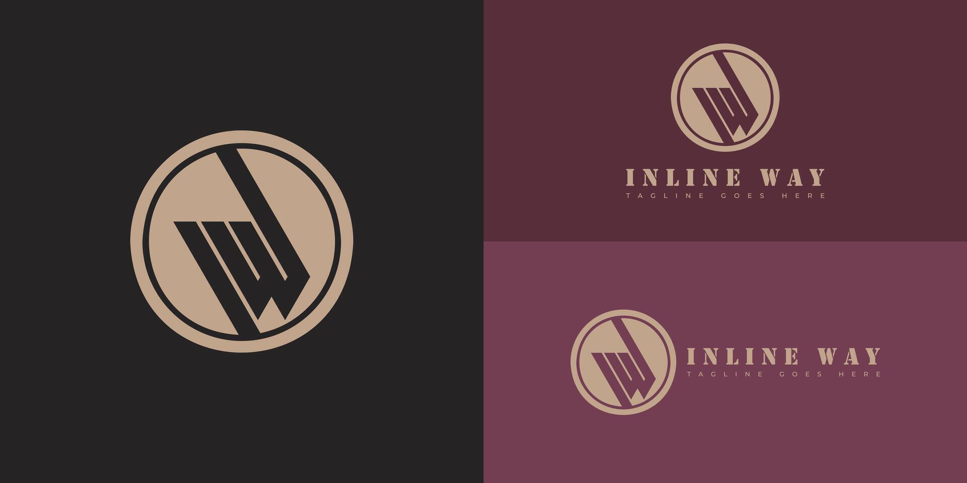 Abstract initial circle letter IW or WI logo in luxury gold color isolated on multiple background colors. The logo is suitable for clothing business brand icon logo design inspiration templates. vector