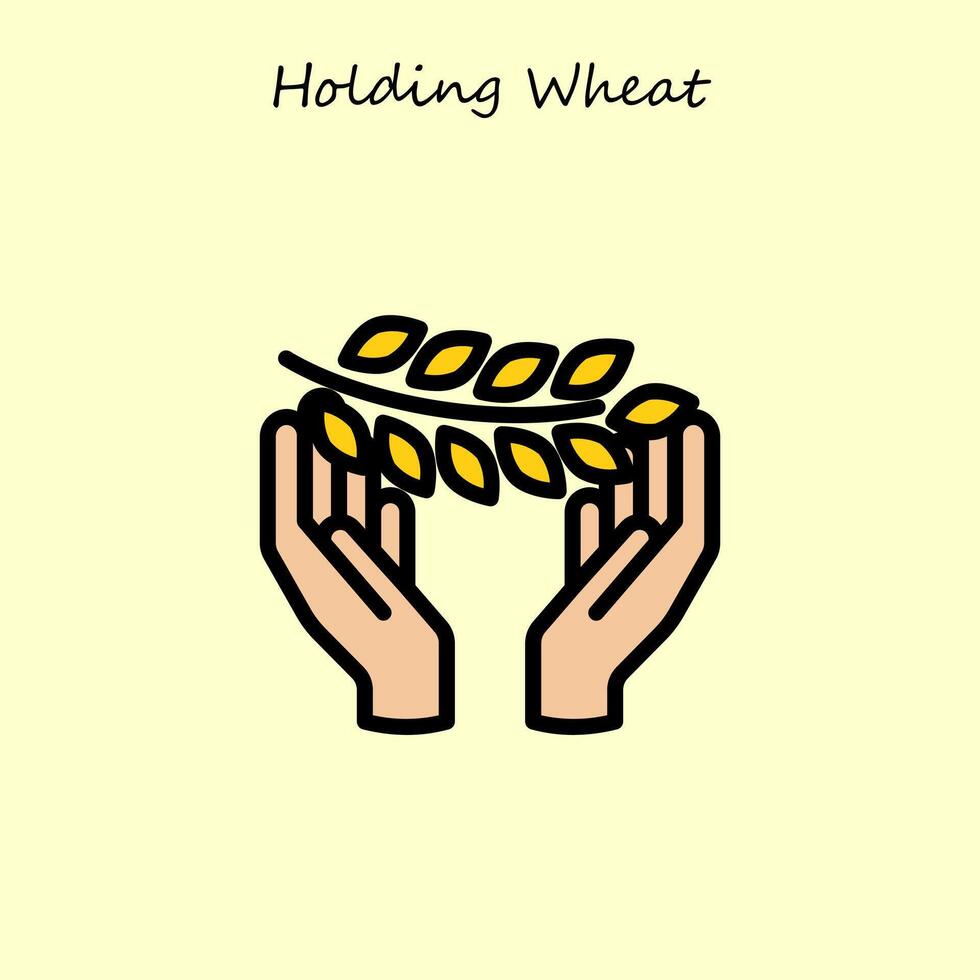 Holding Wheat Illustration vector