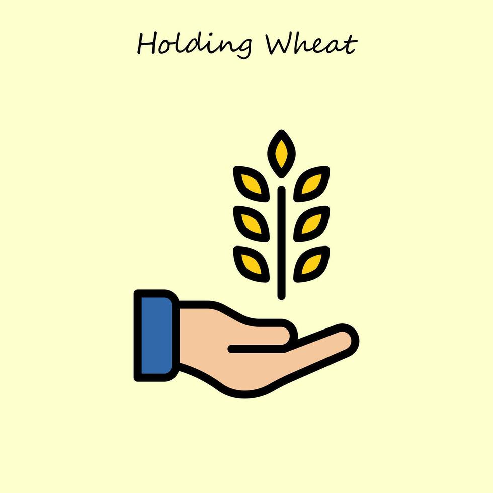 Holding Wheat Illustration vector