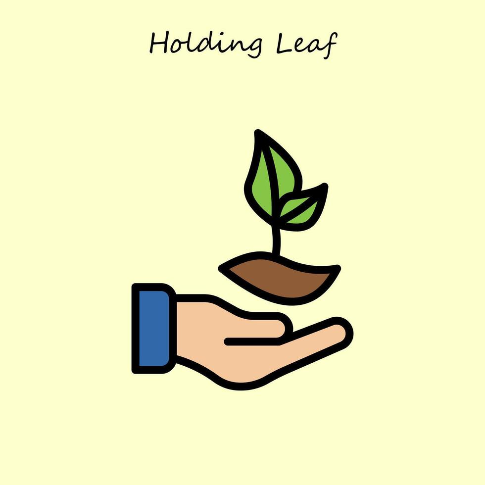 Holding Leaf Illustration vector