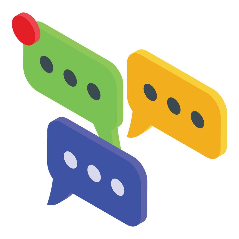 Working online chat icon isometric . Work virtual web vector