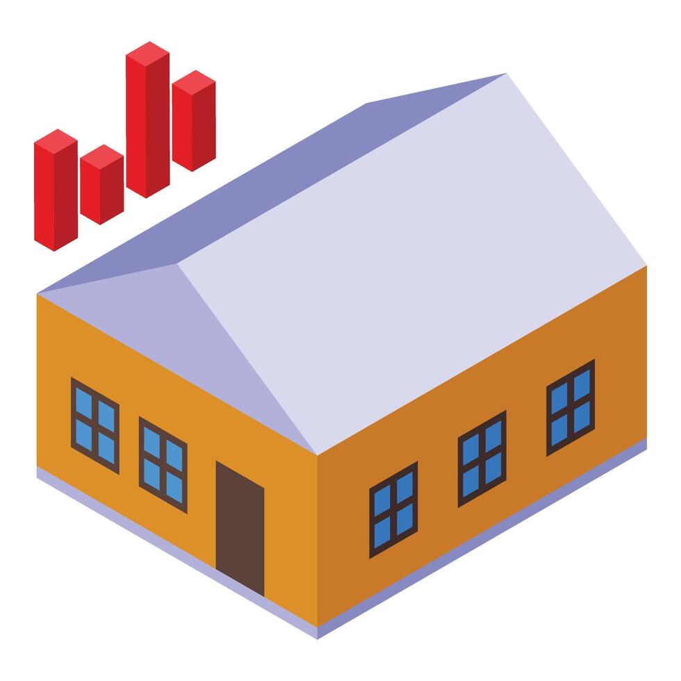 House building icon isometric . Family property vector