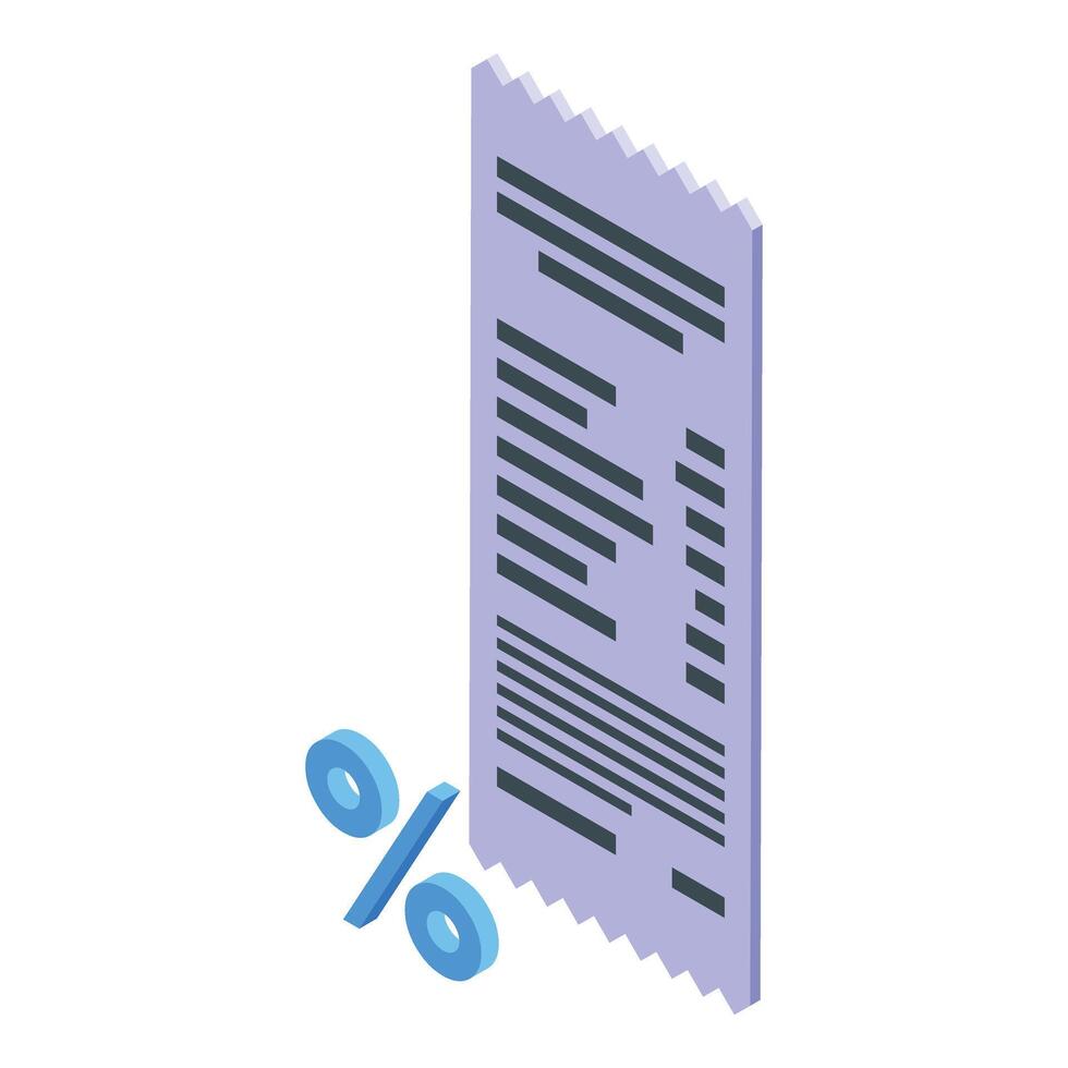 Payment bill paper icon isometric . Finance invoice vector
