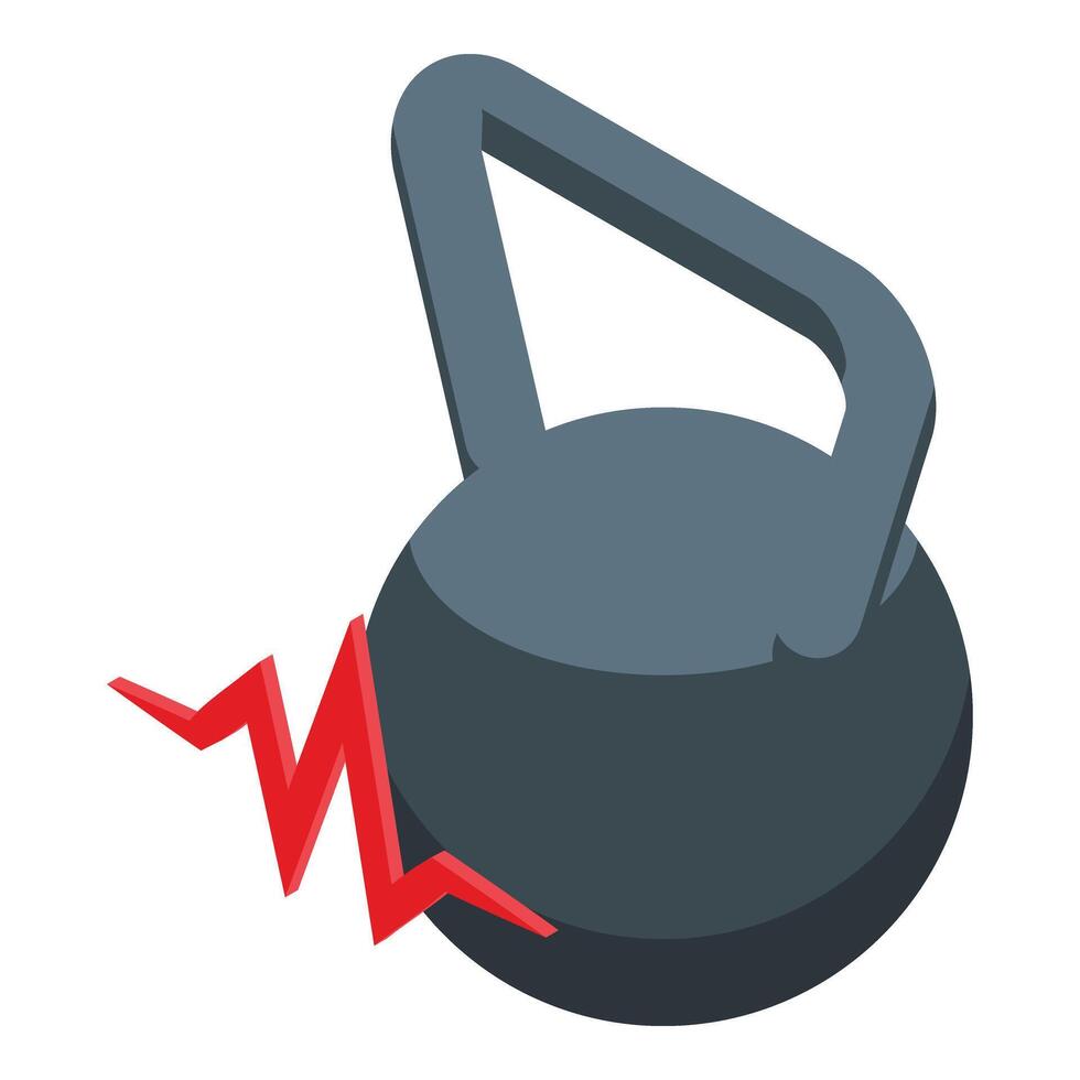 Metal kettlebell icon isometric . Sport power vector