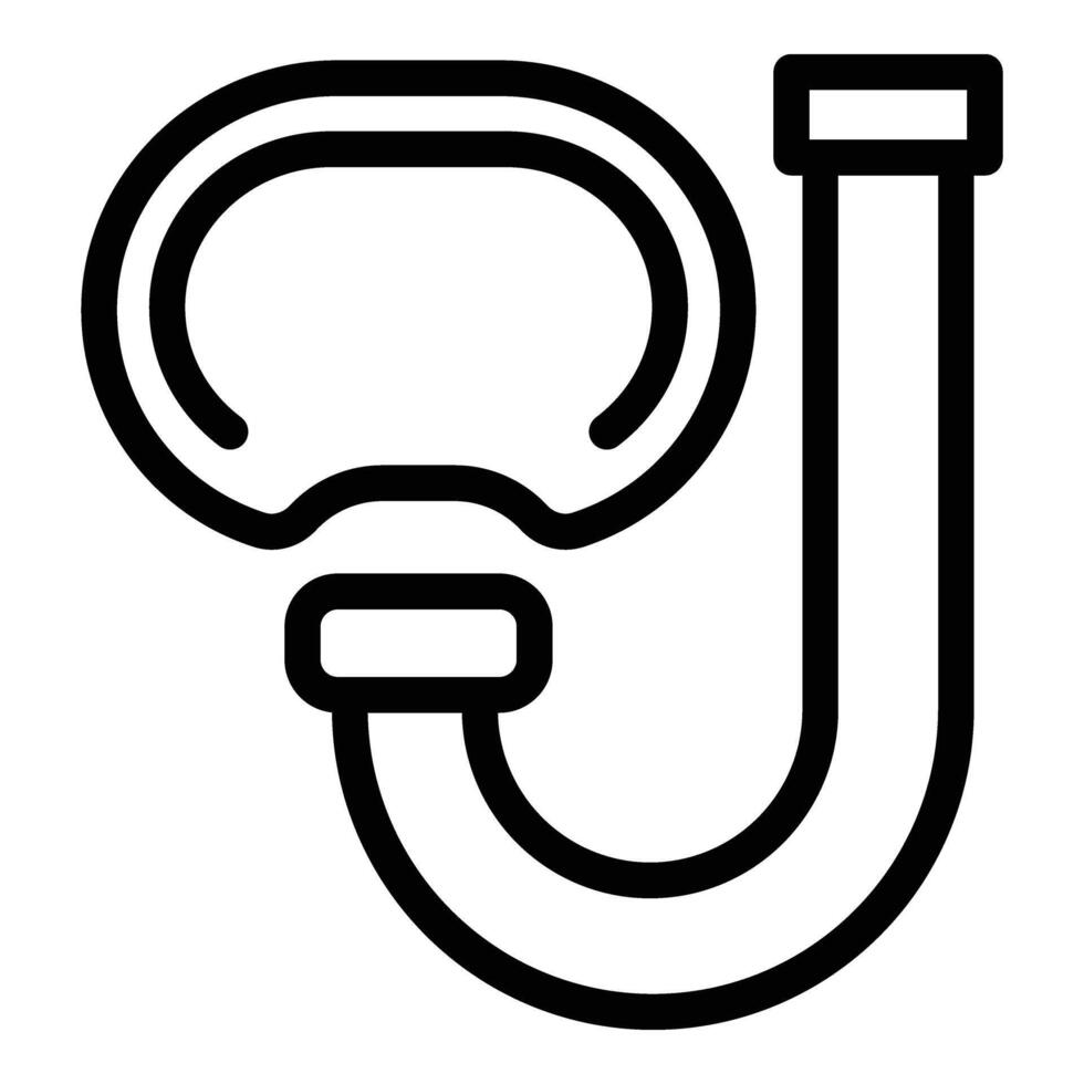 Diving eyepiece icon outline . Snorkeling oxygen mask vector