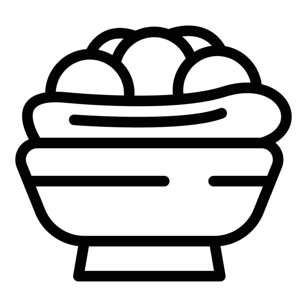 Cold banana split icon outline . Frozen dessert vector