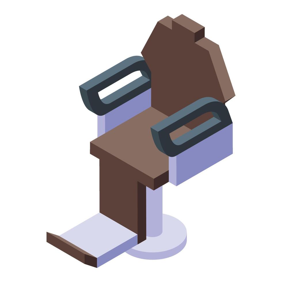 Futuristic barber chair icon isometric . Modern design vector