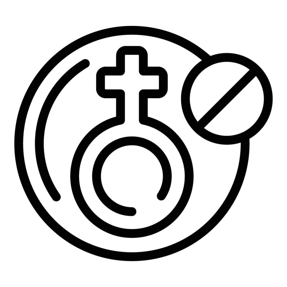 Gender inequality icon outline . Human discrimination vector