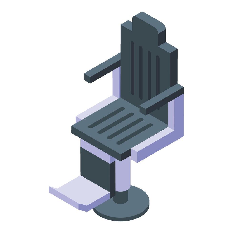 Classic barber chair icon isometric . Furniture studio vector