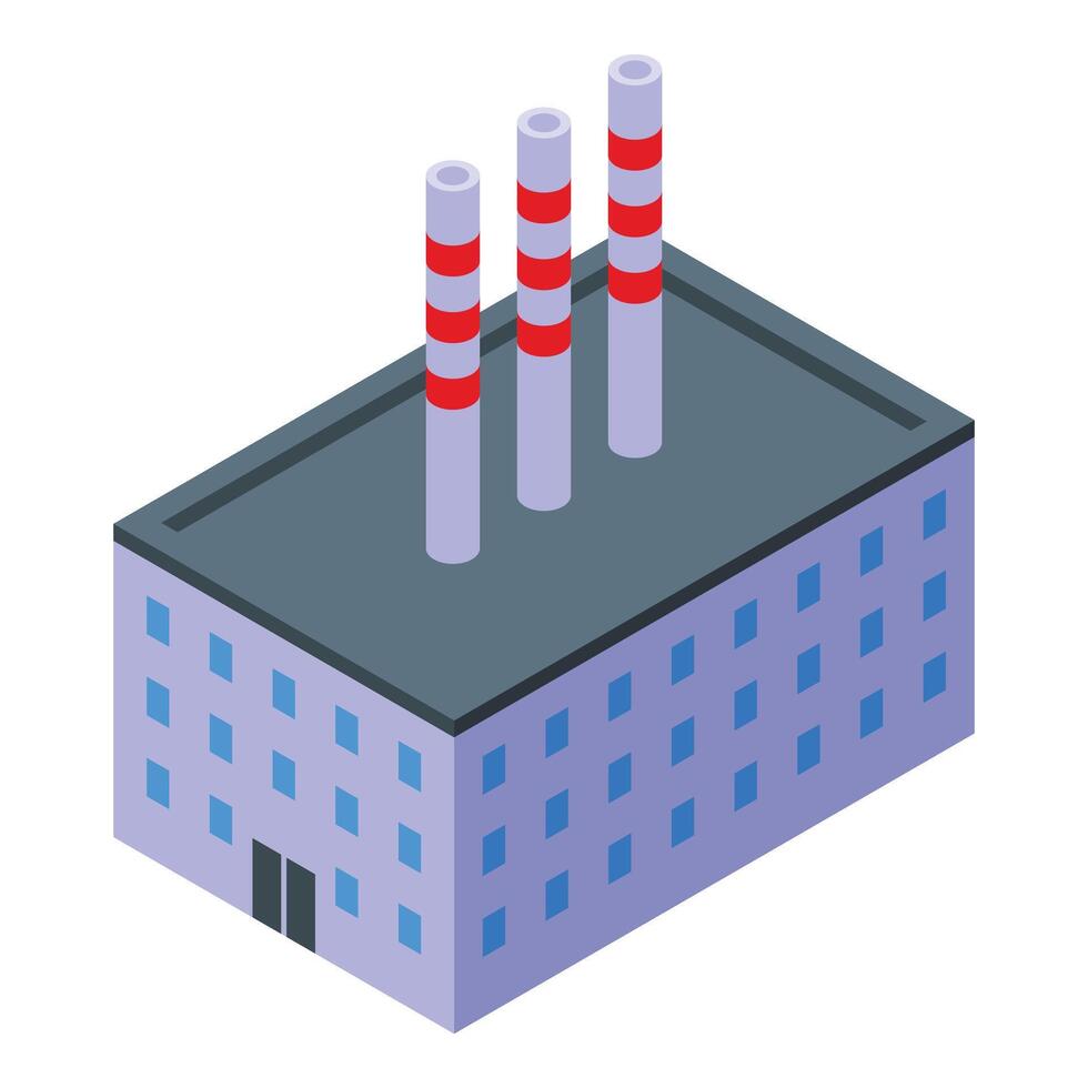 Machinery steel plant icon isometric . Building factory vector