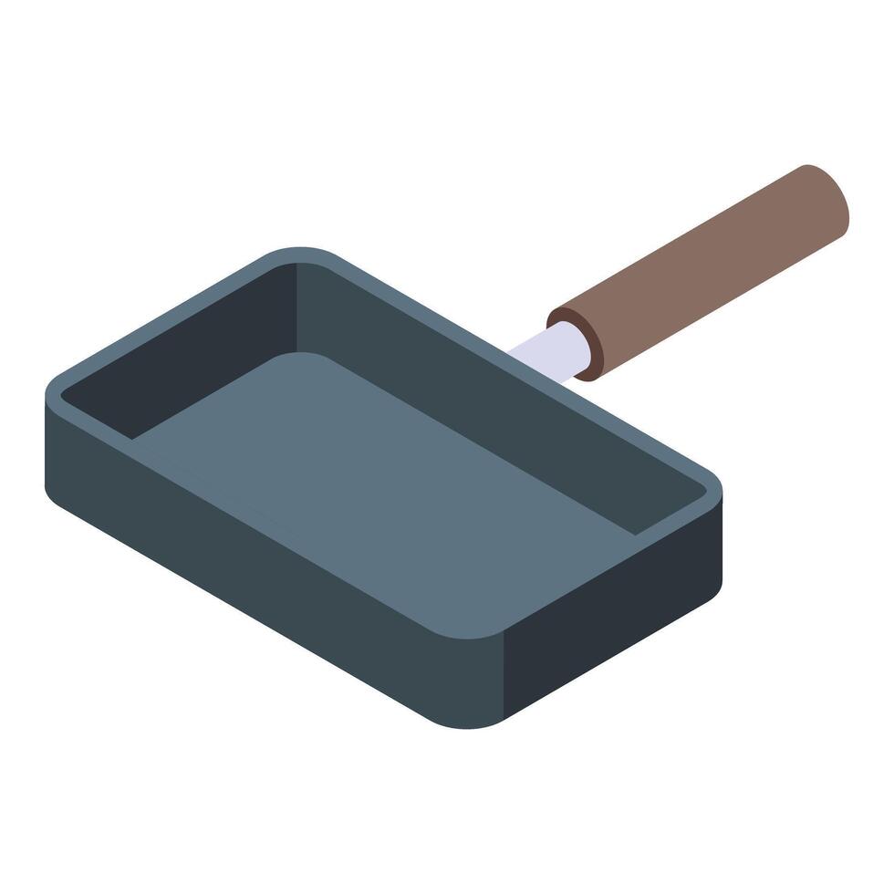 Wok pan icon isometric . Cooking equipment vector