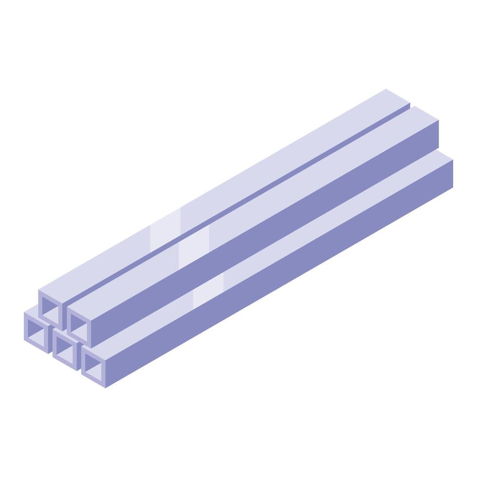 Steel plant product icon isometric . Metallic shape vector