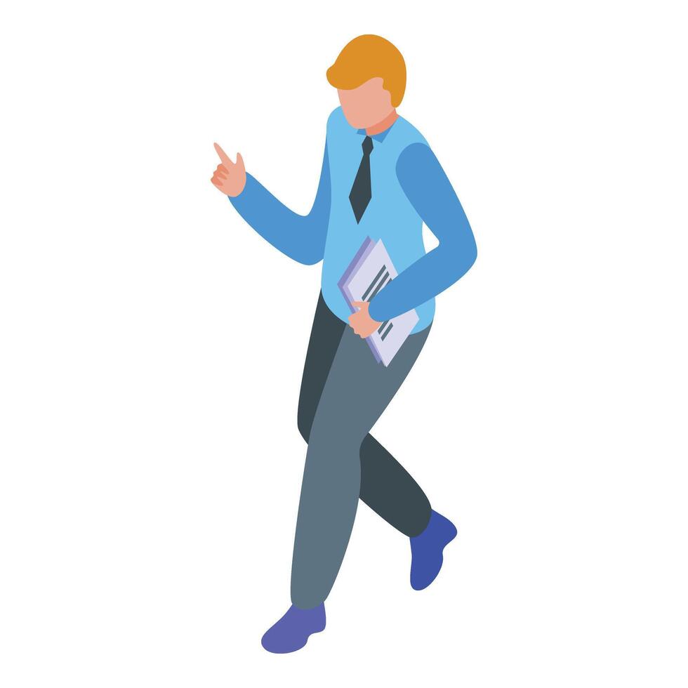 Task tired worker icon isometric . Busy career vector