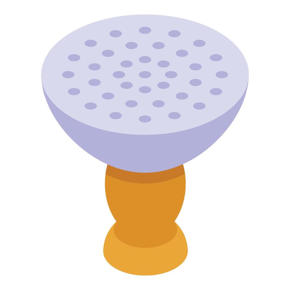 Hookah ceramic bowl icon isometric . Object party vector