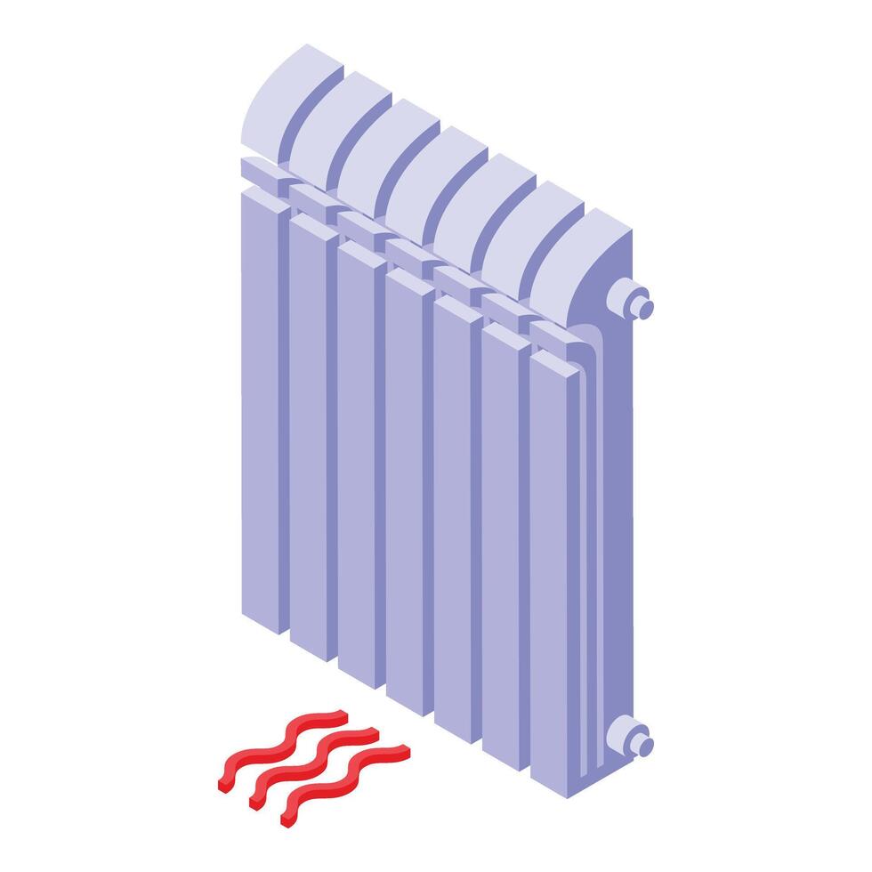 Heating radiator icon isometric . Domestic device vector