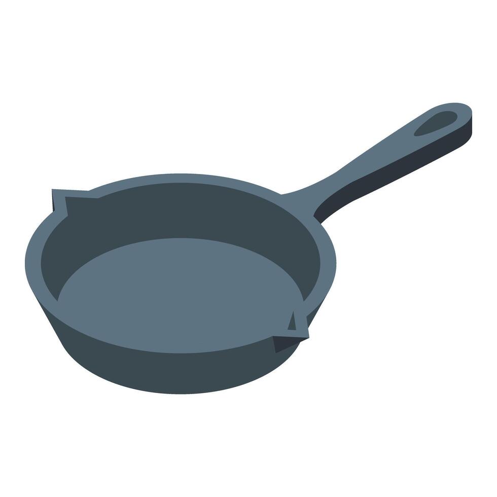 Old pan icon isometric . Grill steam hot vector