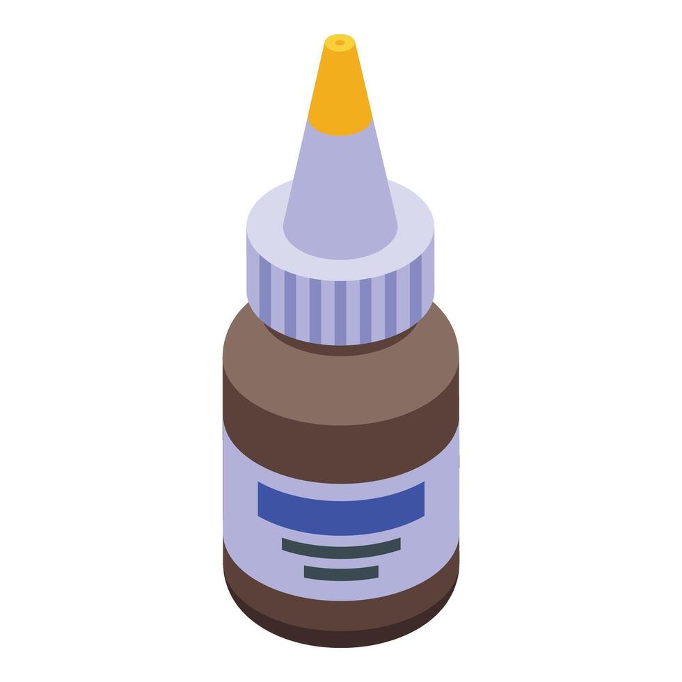 Ear drops icon isometric . Clinical drop vector