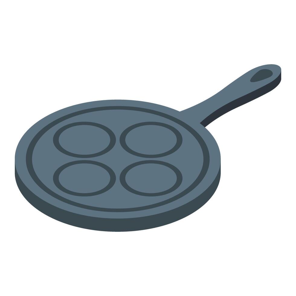 Round hot pan icon isometric . Gourmet element vector