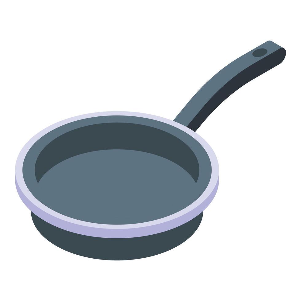 Steel pan icon isometric . Cooking object vector