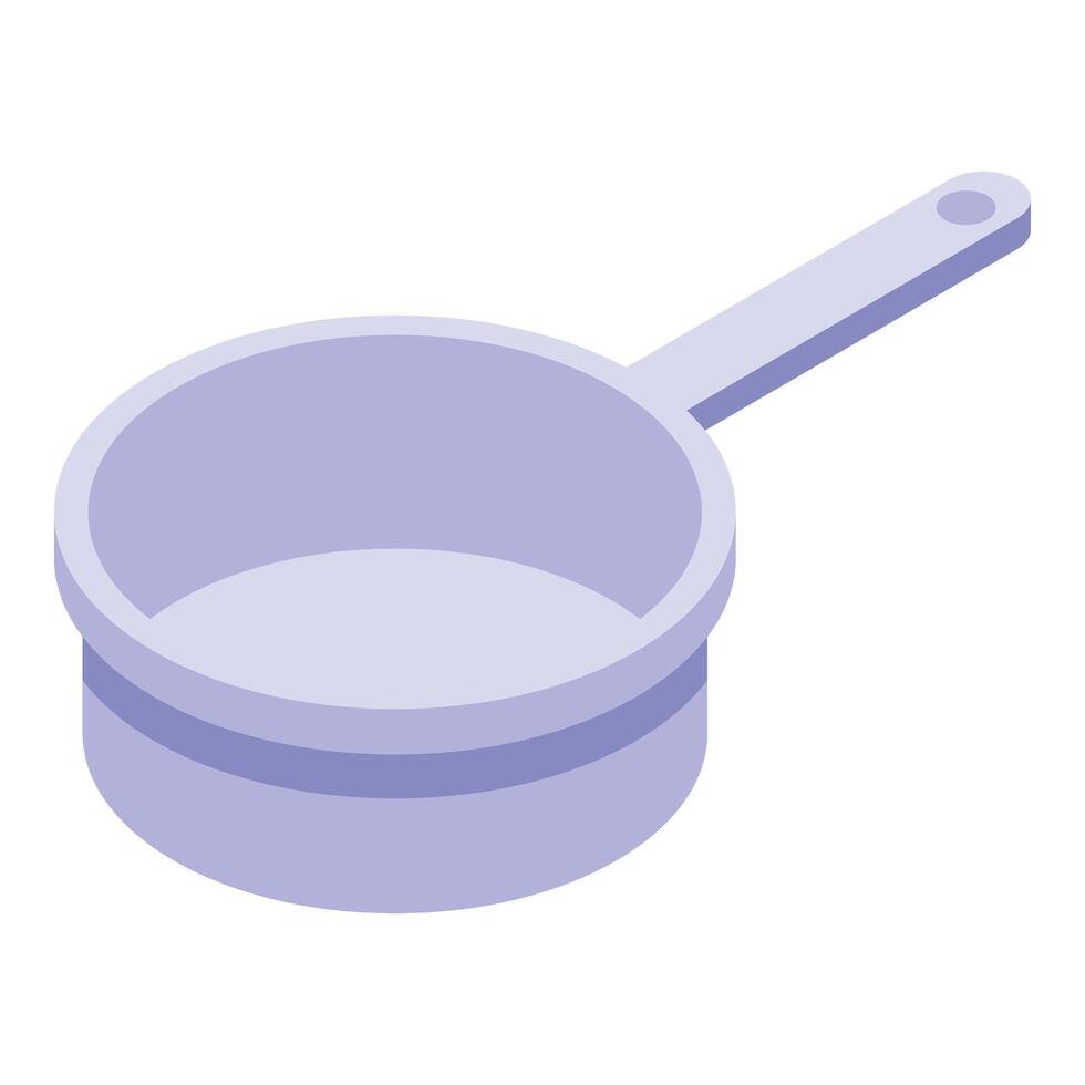 Metal empty pan icon isometric . Gourmet cooking element vector