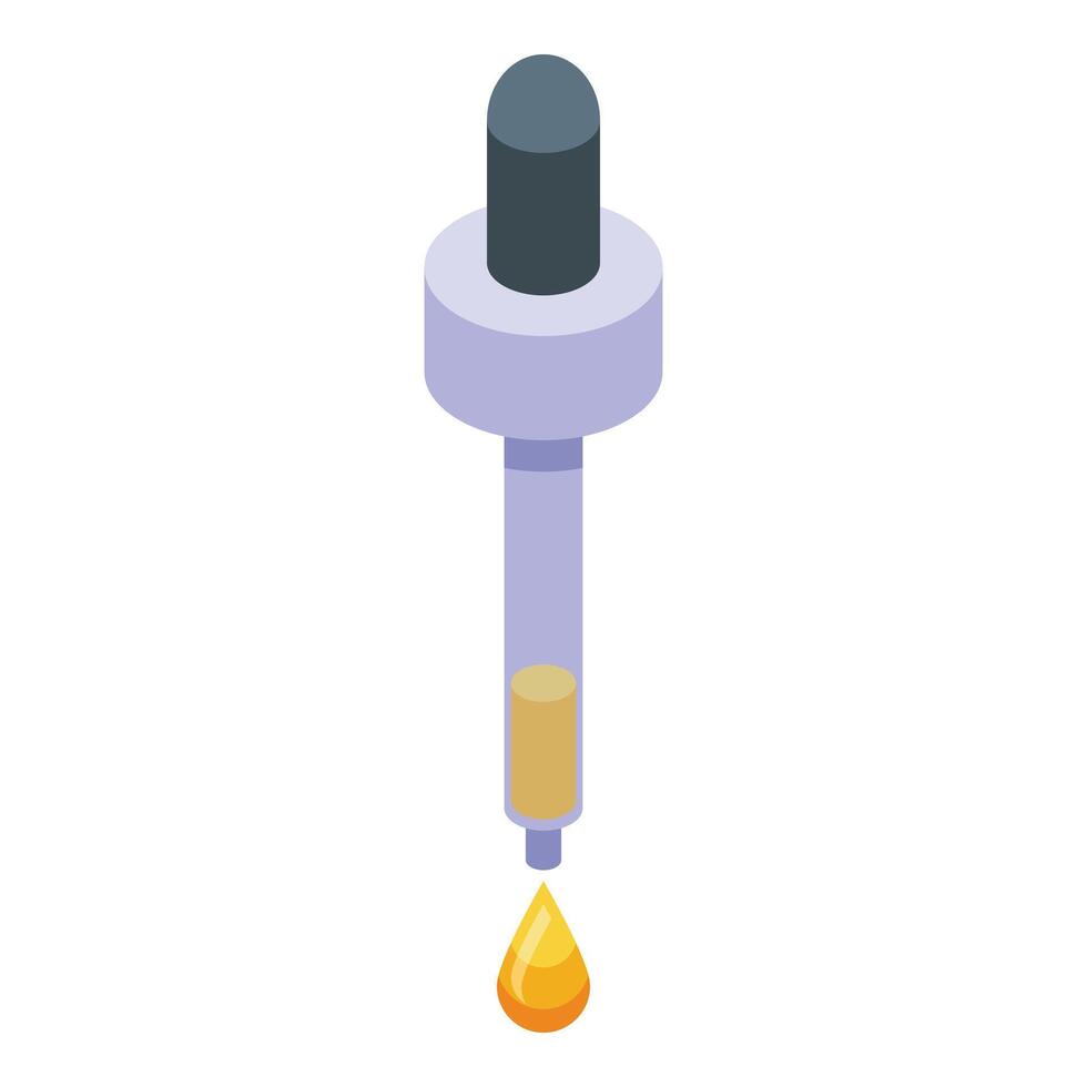 Ear dropper icon isometric . Cleaning medical vector