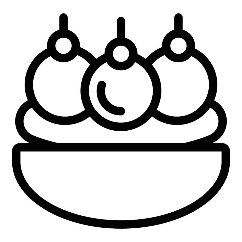 Banana split with nuts icon outline . Delicious American dessert vector