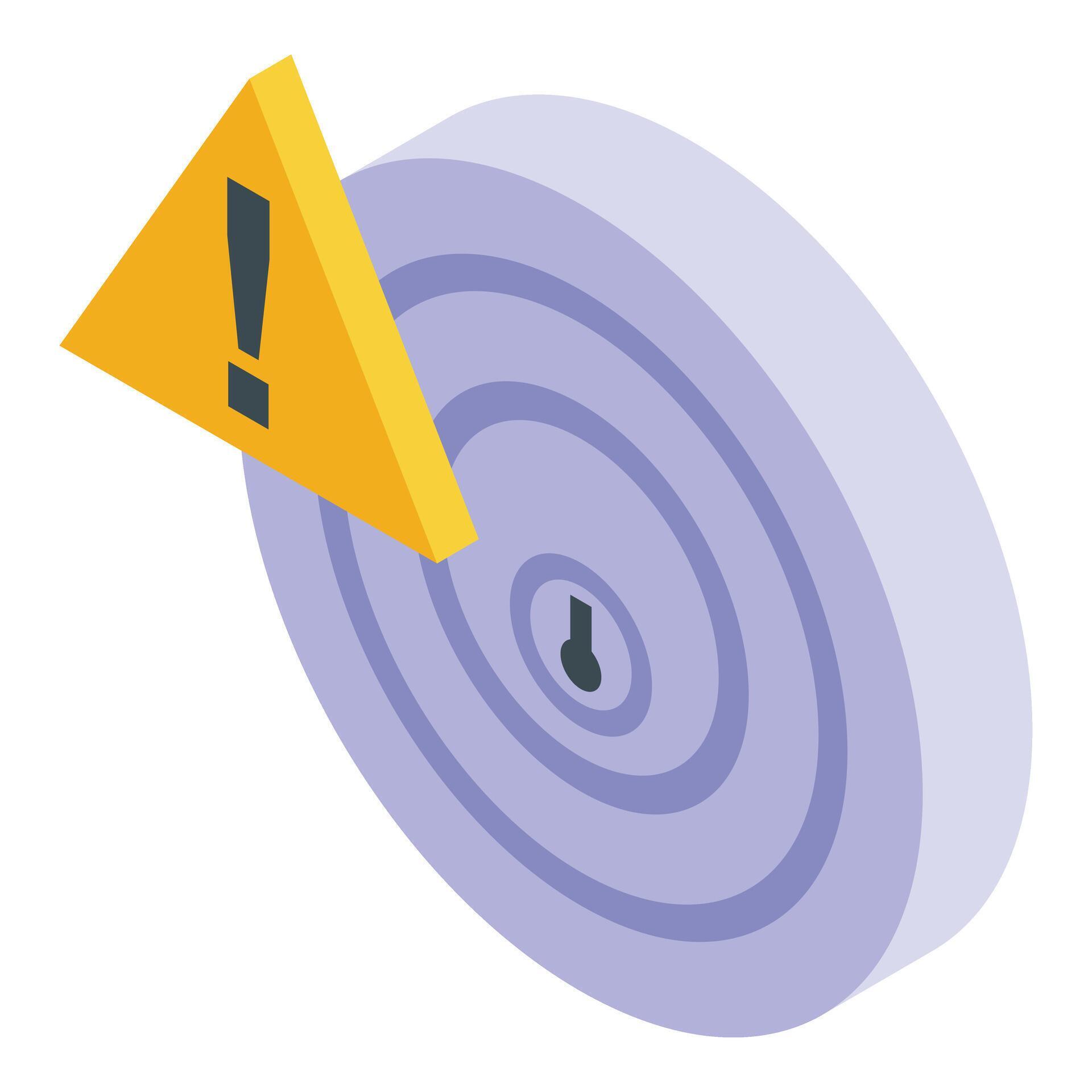 Warning authentication error icon isometric . Incorrect data validation ...