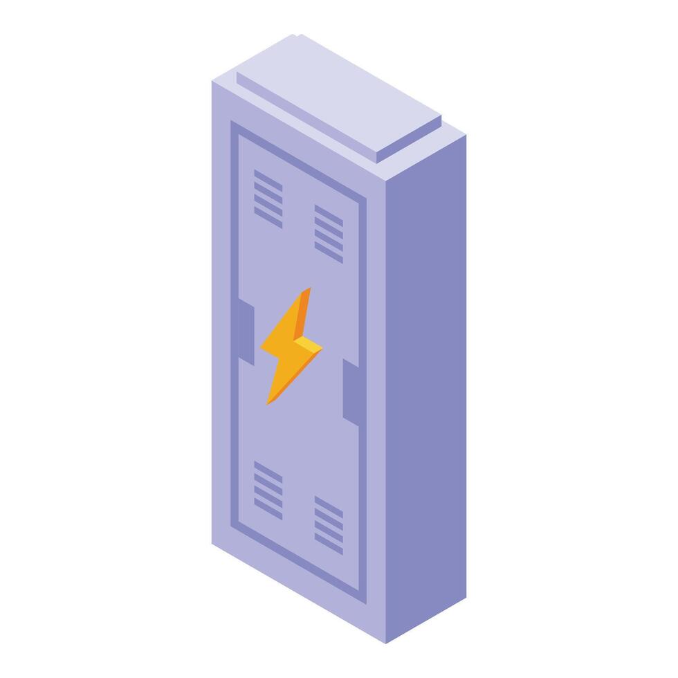 Electricity power box icon isometric . Electrical panel vector