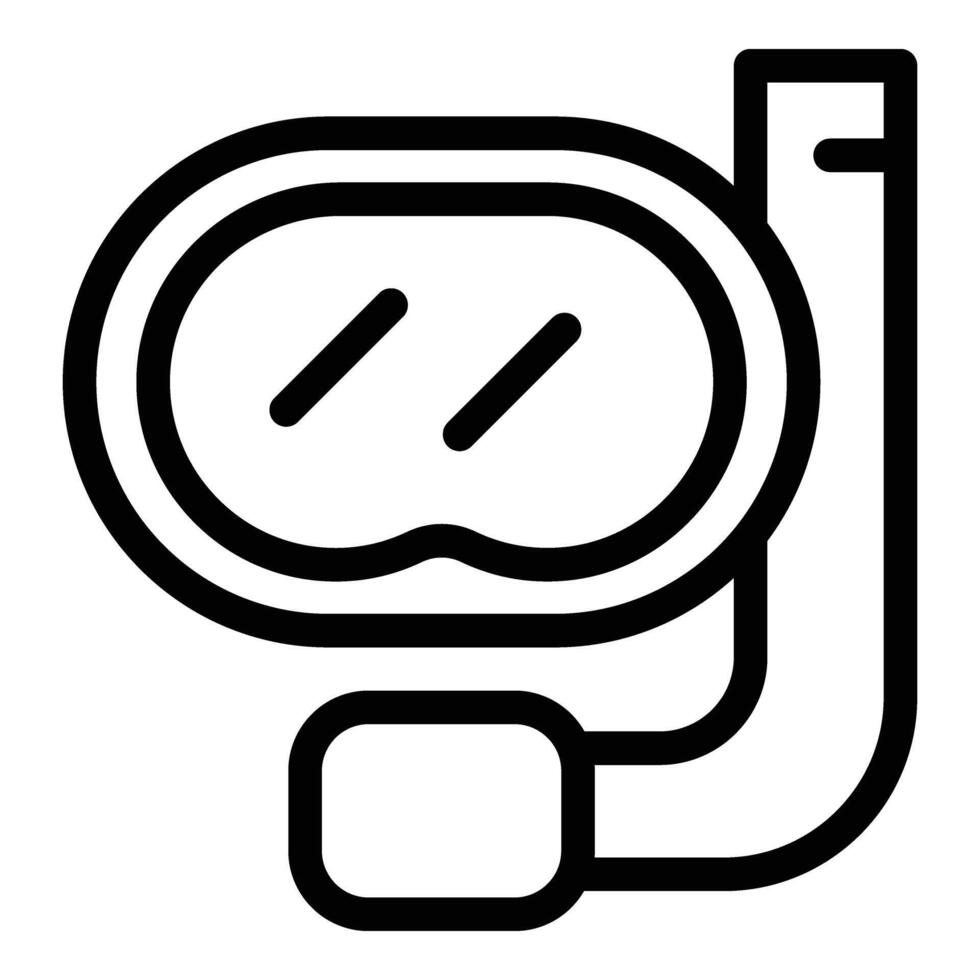 Snorkeling mask icon outline . Underwater oxygen scuba vector
