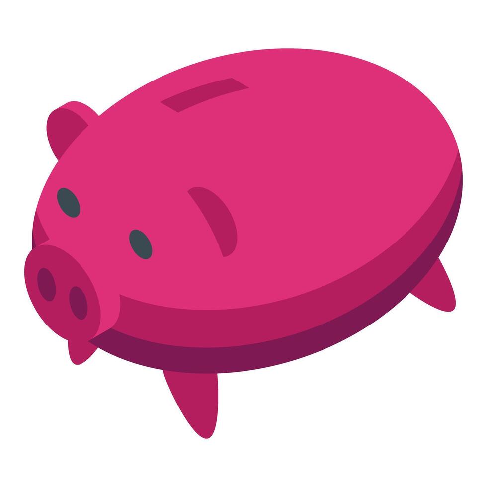 Piggy bank icon isometric . Saving container vector