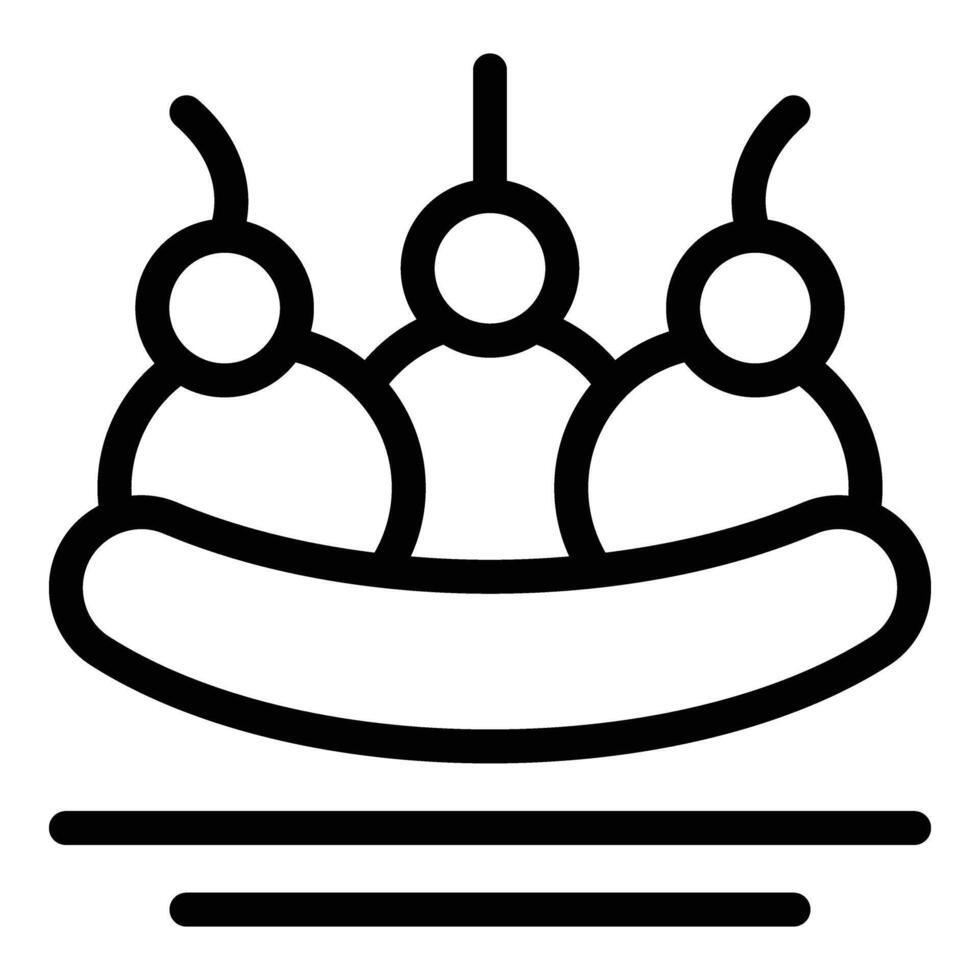 Sliced banana dessert icon outline . Cold sugary snack vector
