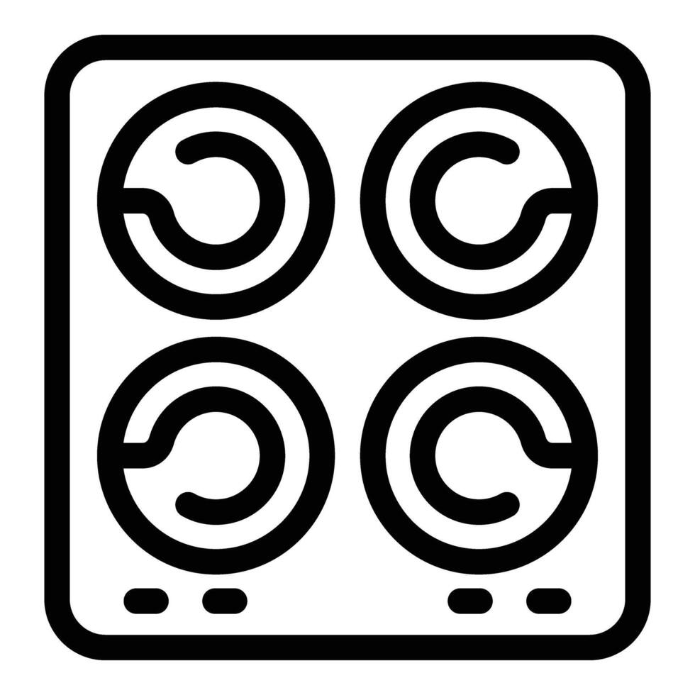 Induction hob icon outline . Electromagnetic panel vector