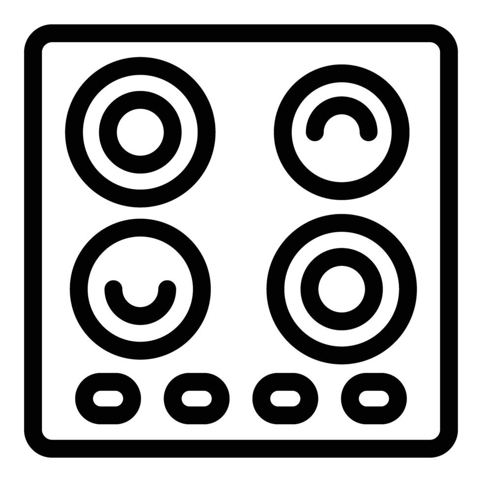 Induction cooking surface icon outline . Magnetic stovetop device vector